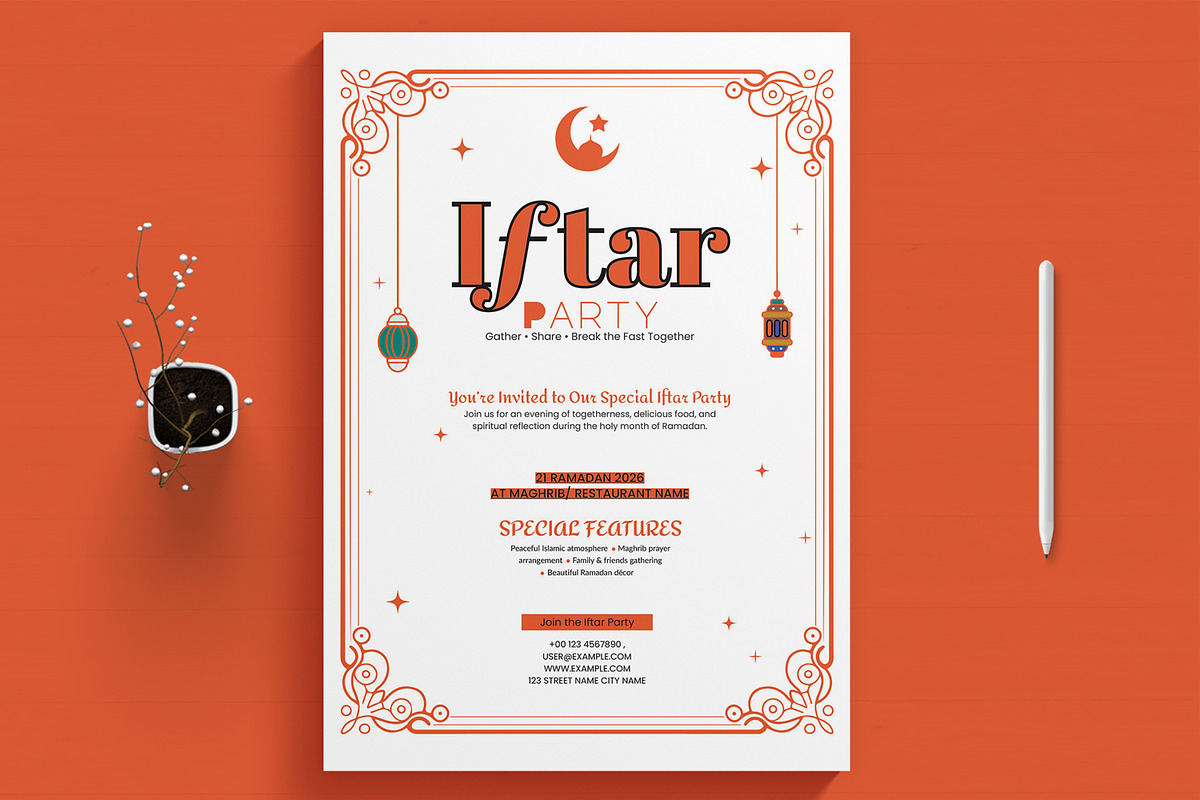 Iftar Party Invitation Card, a Stationery Template by MightyDesign (Photo 1 of 8)