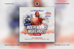 Independence Day Flyer &Social Media, a Flyer Template by iDoodle Studio