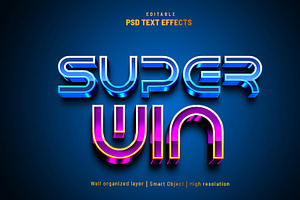 Super Win Editable Text Effect PSD