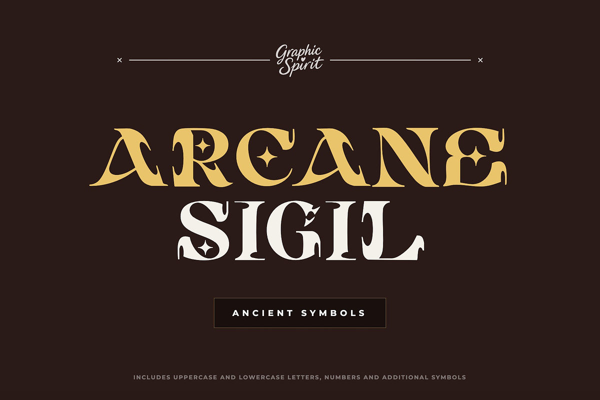 Arcane Sigil Decorative Font, a Handwritten Font by Graphic Spirit (Photo 1 of 8)