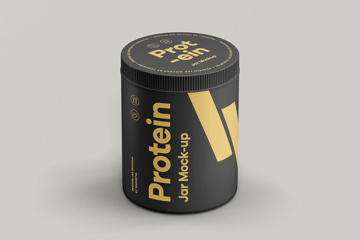 Protein Jar Mock-up 2, a Packaging Mockup by Se٧enStudio (Photo 6 of 8)