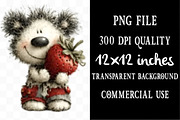 Strawberry Bear PNG Clipart, an Animal Illustration by Designking (Thumbnail 4 of 5)