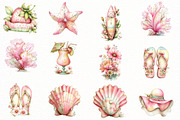 Whimsical pink Summer clipart, an Illustration by Designworld (Thumbnail 2 of 7)