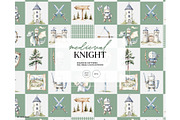 Fantasy castle dragon knight pattern, a Pattern Graphic by Milatoo (Thumbnail 1 of 6)