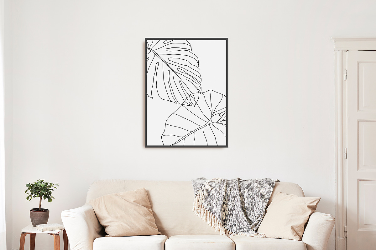 Line Art Tropical Leaves Clipart., an Illustration by ElenKoss (Photo 13 of 13)