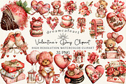 Whimsical Valentine's Day Clipart, an Illustration by DreamCafeArt (Thumbnail 1 of 6)