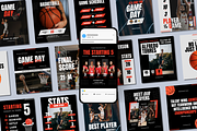 Basketball Social Media Templates, a Social Media Template by Anna Design Studio (Thumbnail 1 of 11)
