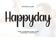 Happyday | Script Font, a Handwritten Font by Scratchones (Thumbnail 1 of 8)