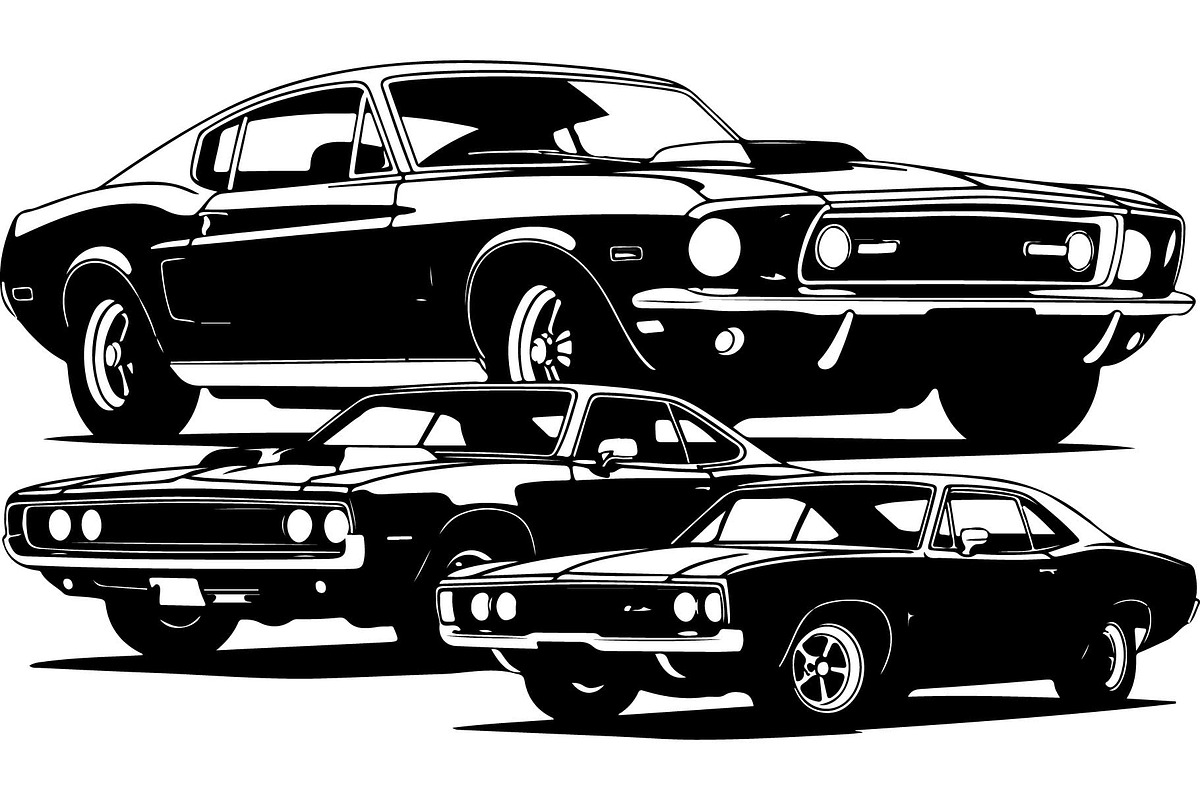 Retro Fast Car Vector SVG Bundle, an Object Graphic by jahid234 (Photo 7 of 13)