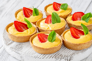 Mini mango cream tarts, a Food & Drink Photo by Alexander Prokopenko