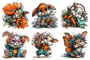 Watercolor Spring Bunny Clipart PNG, an Illustration by Daily.Designs (Thumbnail 5 of 8)