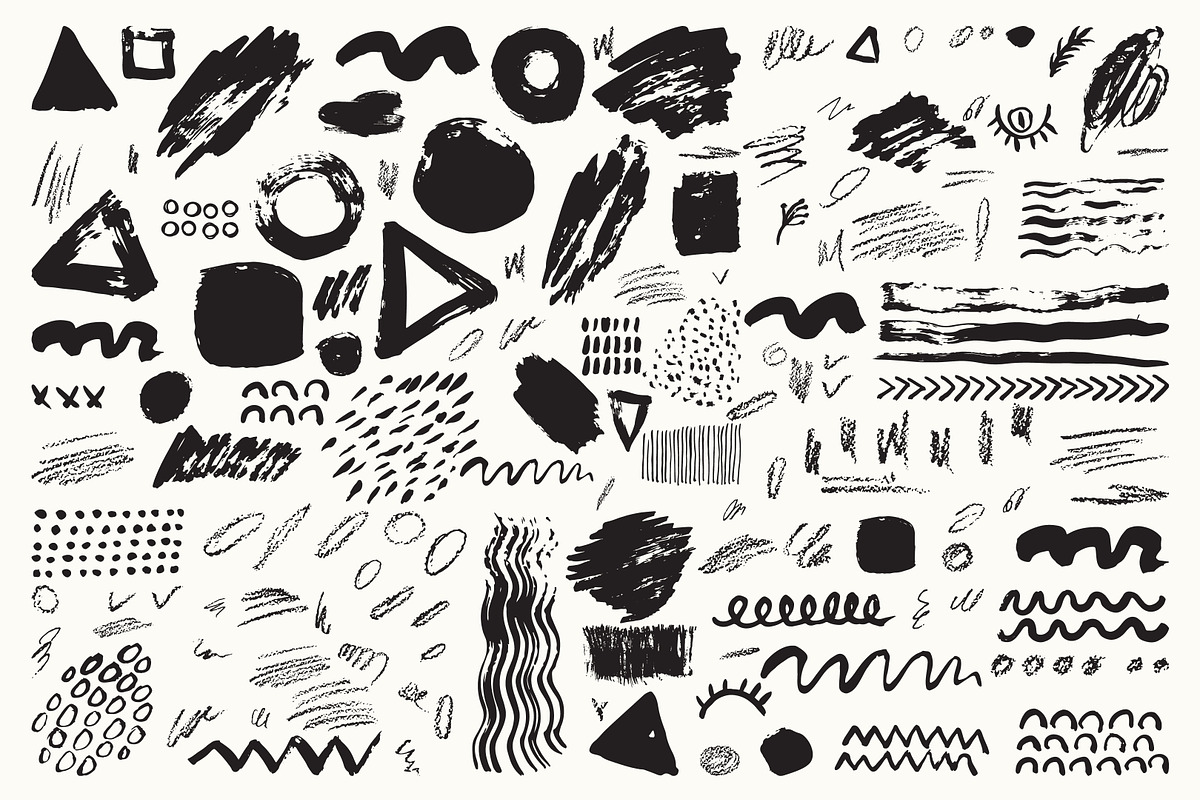 Ink brush pattern, card & shapes, a Pattern Graphic by Bosotochka♥Art (Photo 7 of 11)