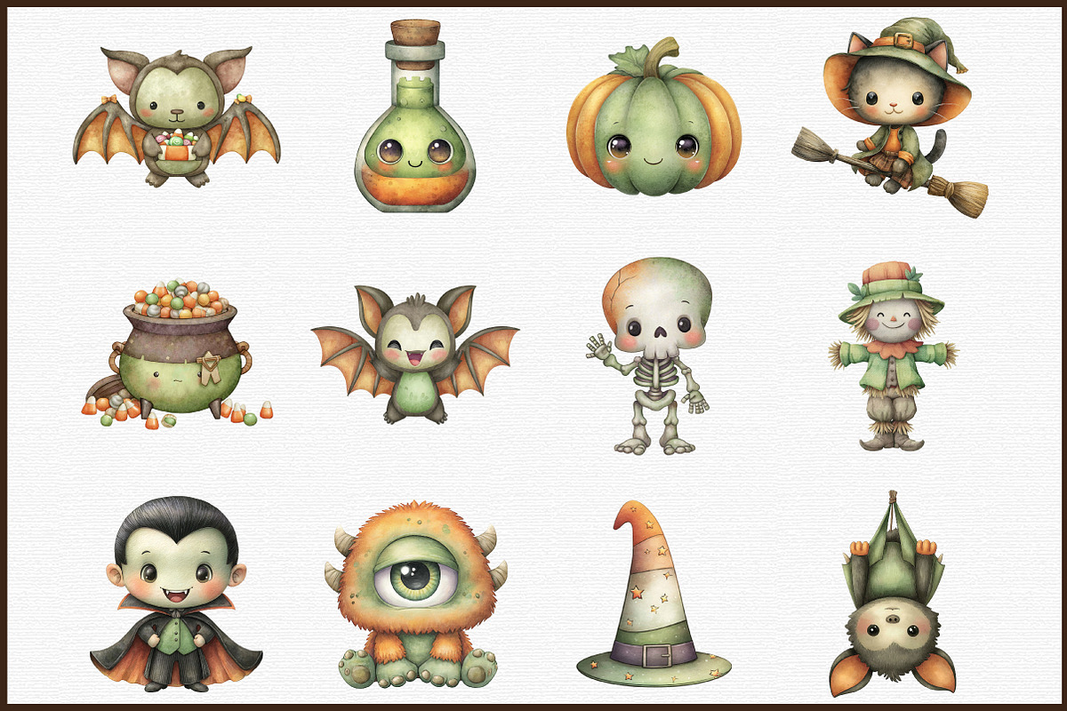 Cute Halloween Clipart Bundle, an Illustration by Sublimation Artist (Photo 3 of 6)