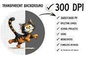 Whimsical Funny Cat PNG Bundle, a Seasonal Illustration by Craft Nest (Thumbnail 2 of 6)