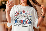 Patriotic 4th Of July Floral America, an Illustration by OK Design (Thumbnail 3 of 4)