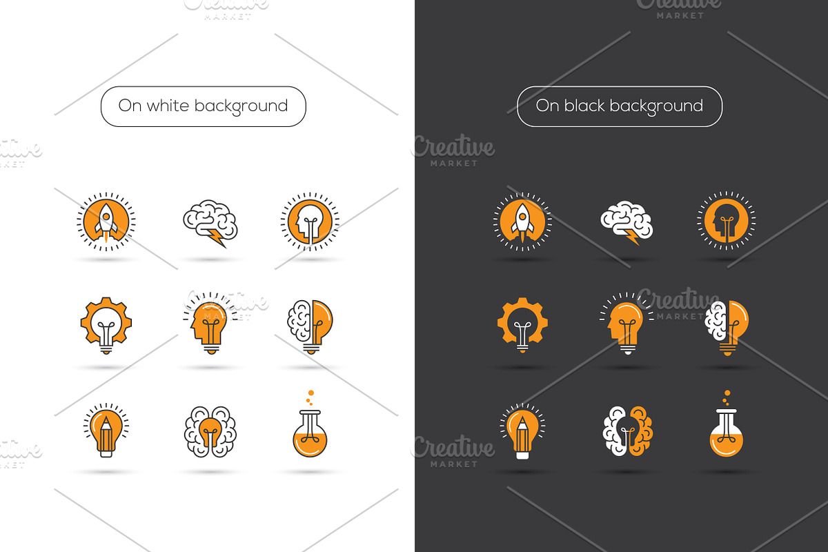 Creative idea vector icons set, an Outline Icon by MaryArt (Photo 2 of 5)