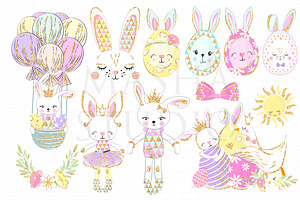 HAPPY EASTER BUNNIES Clipart