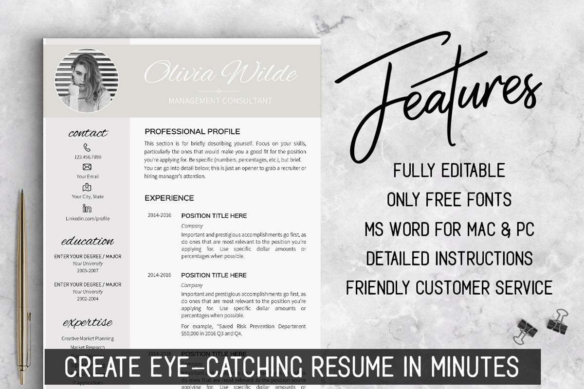 Resume Template for Word, a Resume Template by LevelUpResume (Photo 2 of 5)