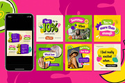 Cartoon Fashion Summer Instagram Set, a Social Media Template by Aiyari Graphic (Thumbnail 3 of 5)
