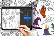 Witchcraft Procreate Stamps, a Brush Add-On by SecondOfJuly (Thumbnail 5 of 6)