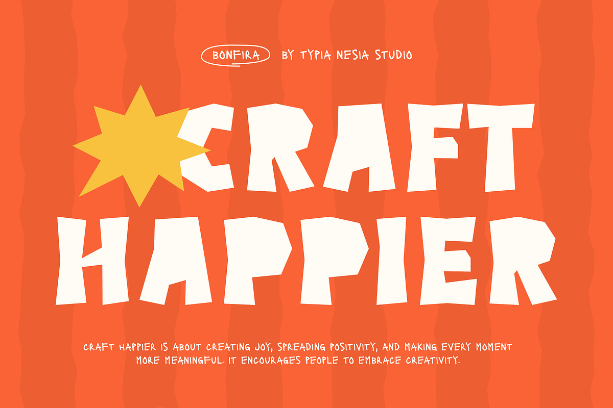 Bonfira - Bold Papercut Craft Font, a Handwritten Font by Typia Nesia (Photo 3 of 10)