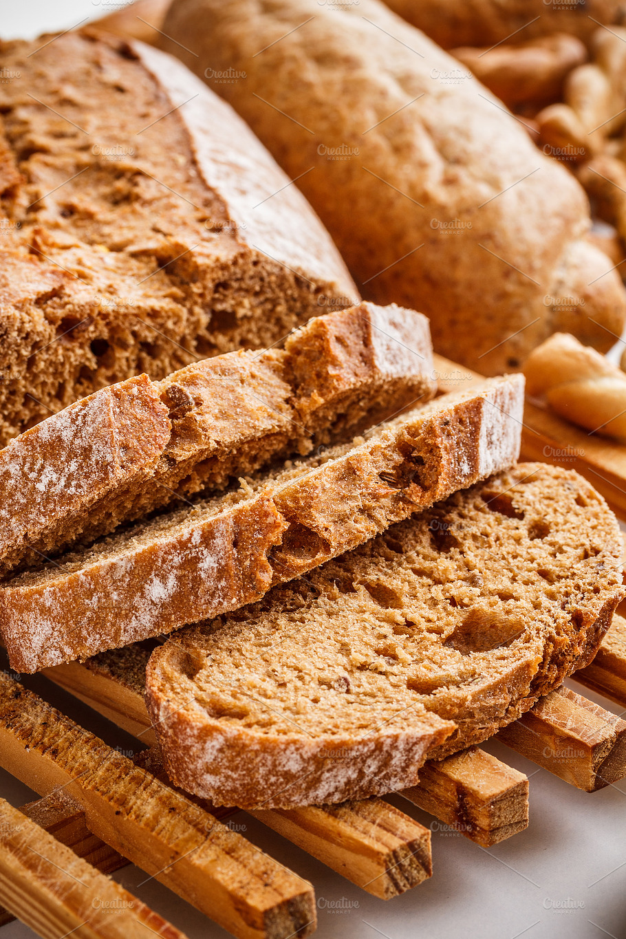 Bread Slices Featuring Baked Board And Bread