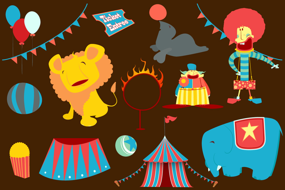 Circus clip-art, an Animal Illustration by Pelican graphics (Photo 2 of 2)