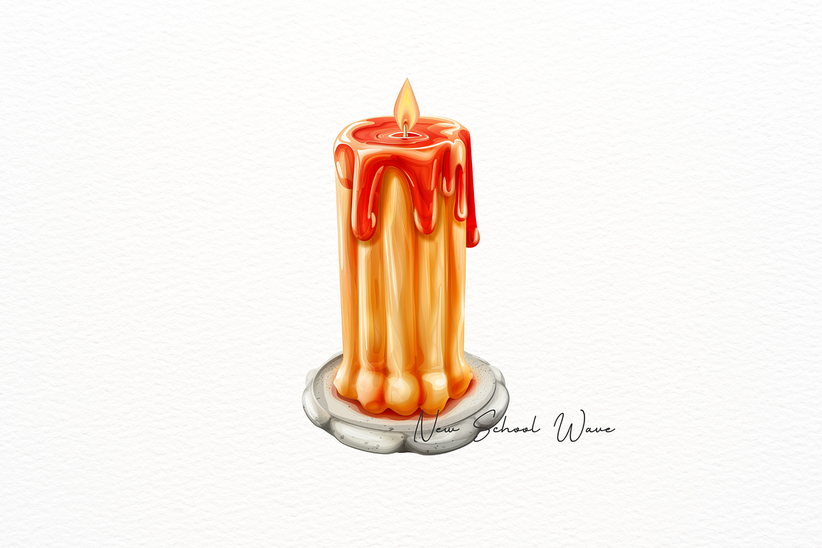 Hyperrealistic Watercolor Candle, an Object Illustration by New-School-Wave (Photo 4 of 5)