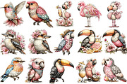 Whimsical Summer Tropical Birds Clip, an Illustration by OK Design (Thumbnail 3 of 6)