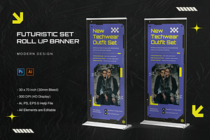 Futuristic Set - Roll Up Banner, a Print Template by StreaksideStd