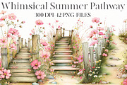 whimsical summer pathway Clipart, an Illustration by Designworld (Thumbnail 1 of 8)