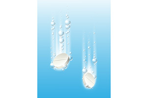 Effervescent water soluble tablets, an Object Illustration by Vectorbuum