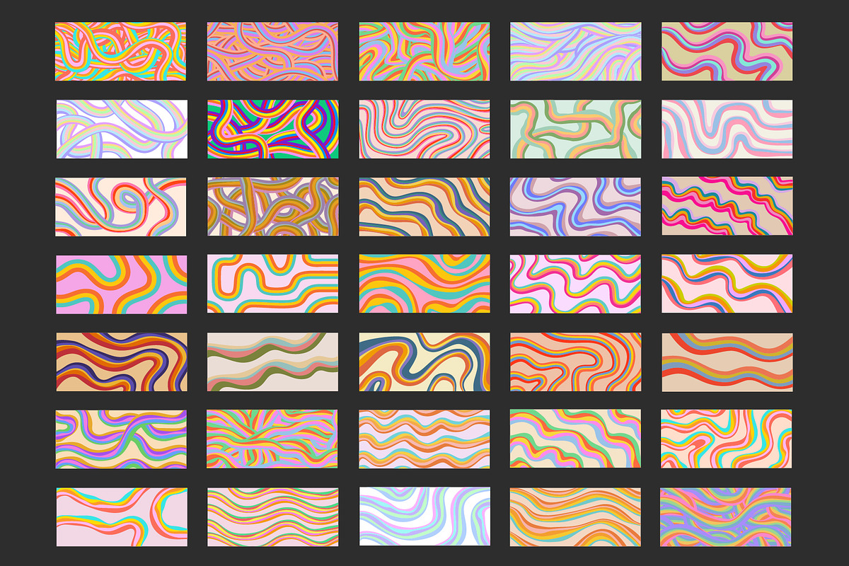 GROOVY PATTERN TEXTURES VECTOR SET, a Texture Graphic by craftlove (Photo 8 of 16)