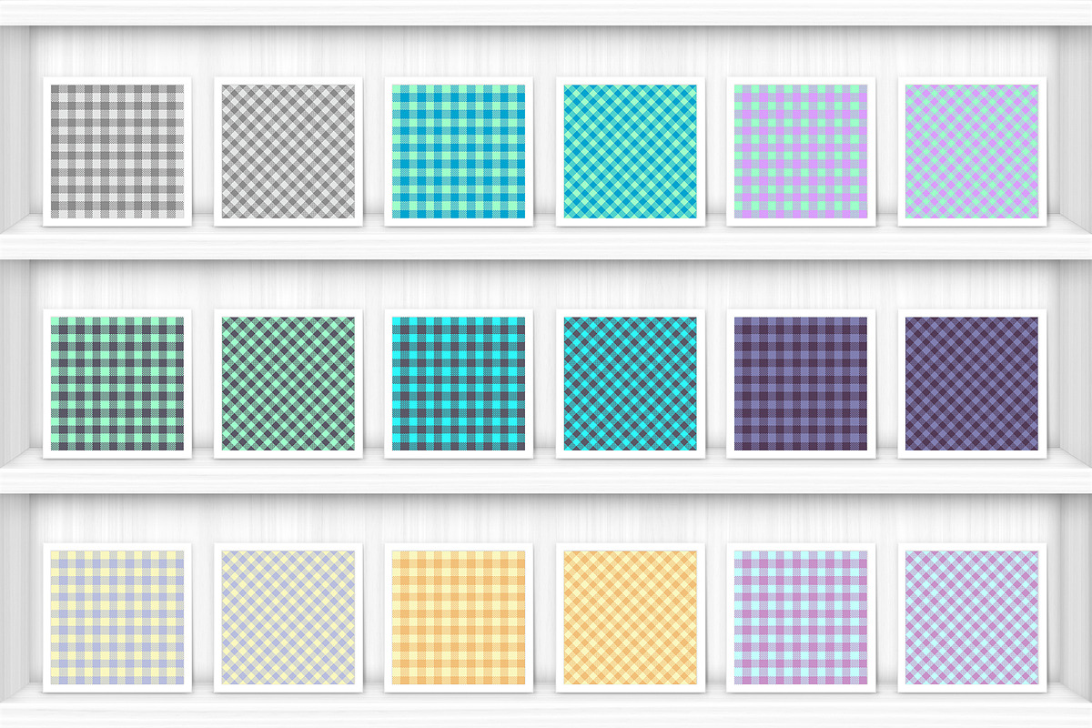 100 Gingham Check Patterns, a Pattern Graphic by Textures & Backgrounds