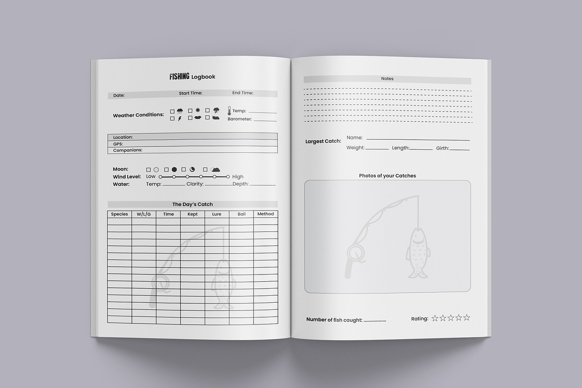 Fishing Record Logbook KDP Interior, a Graphic by Hitubrand (Photo 3 of 3)