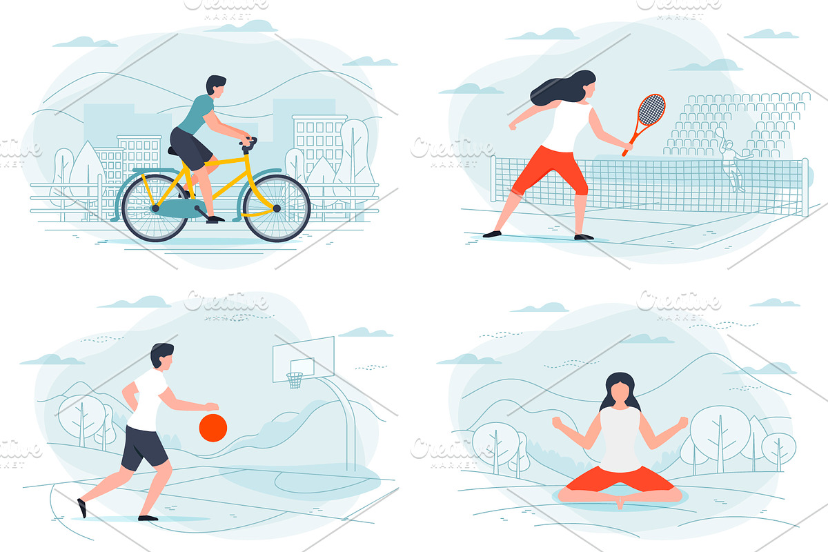 Summer Activities Illustrations Set, a Healthcare Illustration by Tashal (Photo 7 of 8)