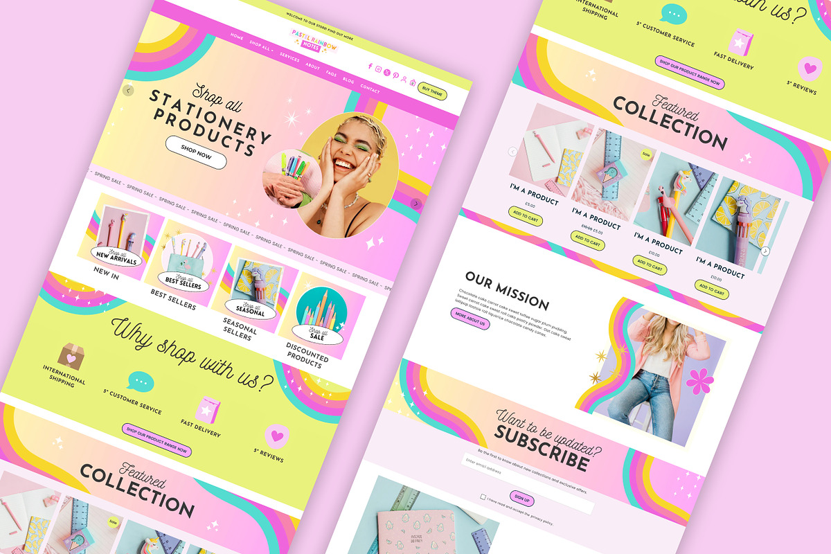 Rainbow Shopify Website Theme, a Shopify Template by Template Twist Shop (Photo 9 of 9)