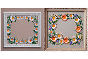 Frame with Embroidered Flower Daisy, a Background Graphic by IrySha (Thumbnail 4 of 6)