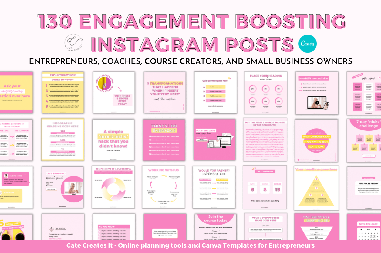 Instagram engagement templates Canva, a Social Media Template by Cate ...