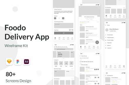 Foodo - Delivery Design Wireframe