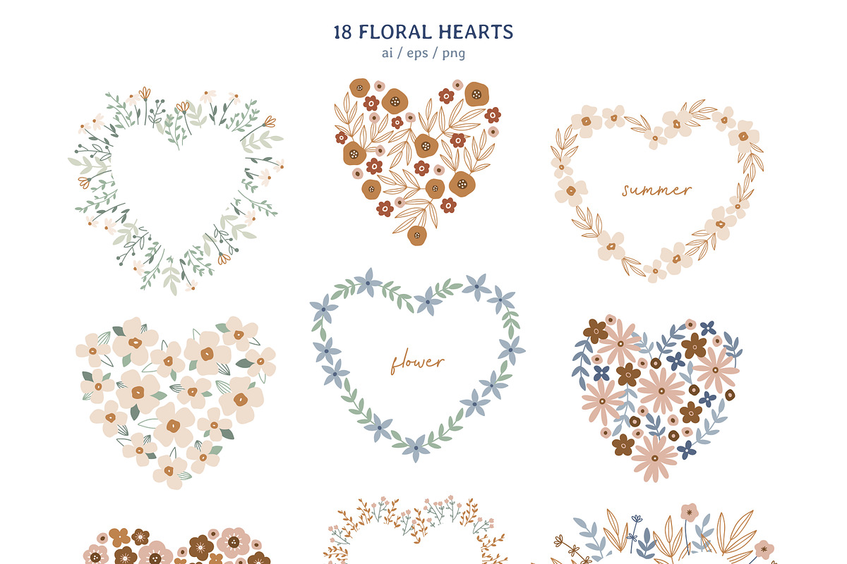 Floral Hearts - Romantic Collection, a Pattern Graphic by simpleblues (Photo 3 of 11)