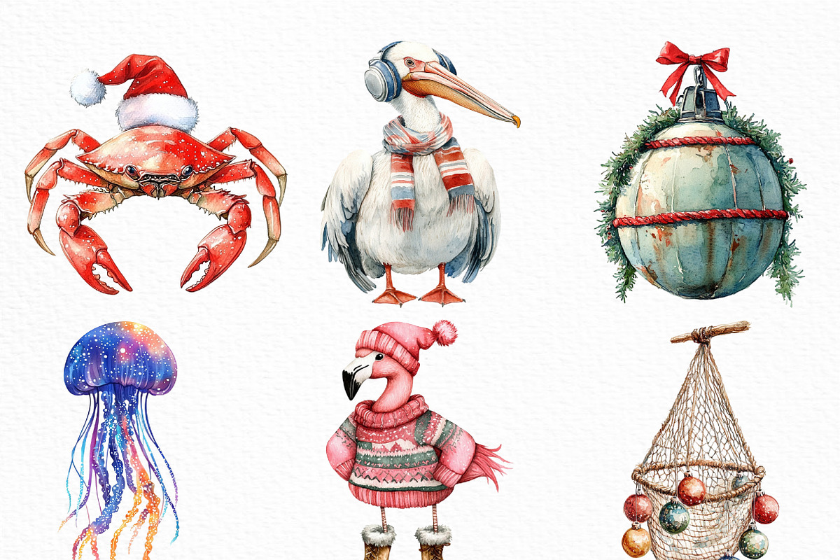 Merry Maritime Christmas Clipart, an Illustration by Craft Nest (Photo 2 of 6)