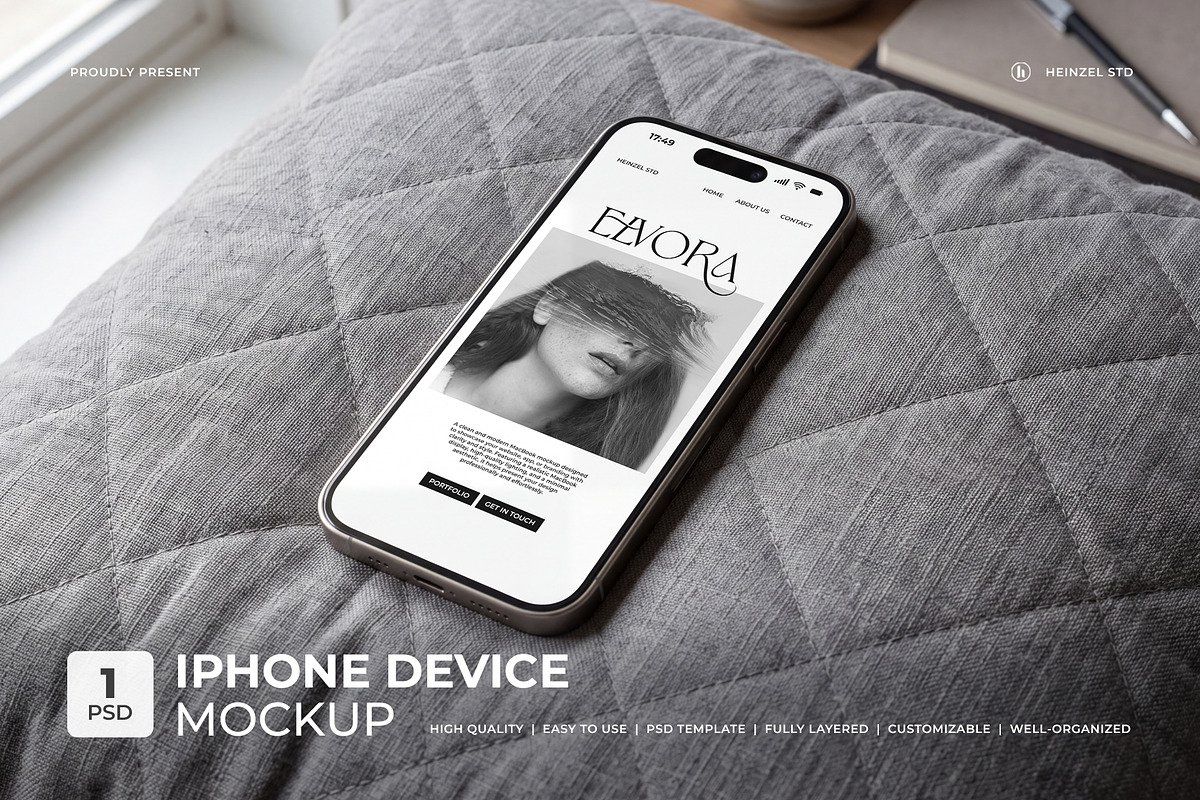 Elvora - iPhone Device Mockup, an iPhone Mockup by Heinzel Std Mockup (Photo 1 of 5)