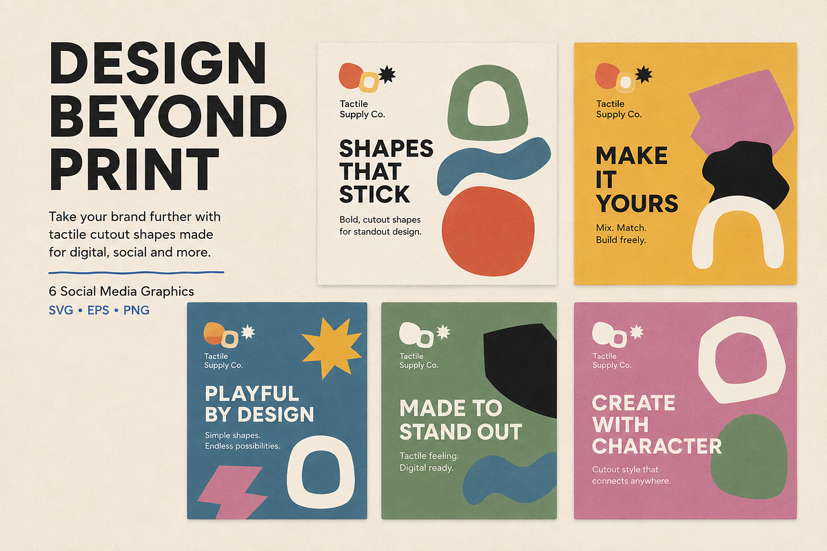 24 Tactile Cutout Vector Shapes, an Object Graphic by Designs24hr (Photo 3 of 10)