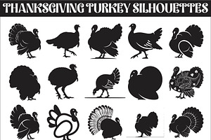 Thanksgiving Turkey Silhouettes, an Illustration by Amazin_art