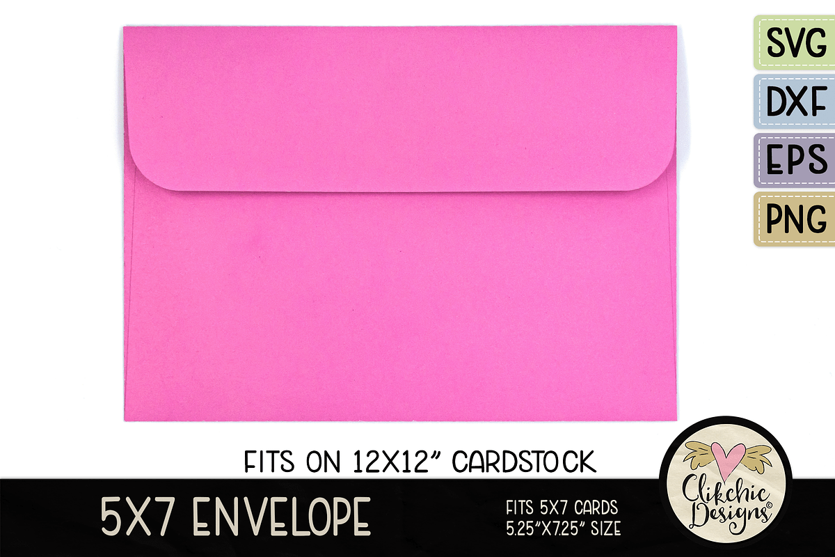 5x7 SVG Envelope Cutting File, a Stationery Template by Clikchic Designs (Photo 2 of 3)