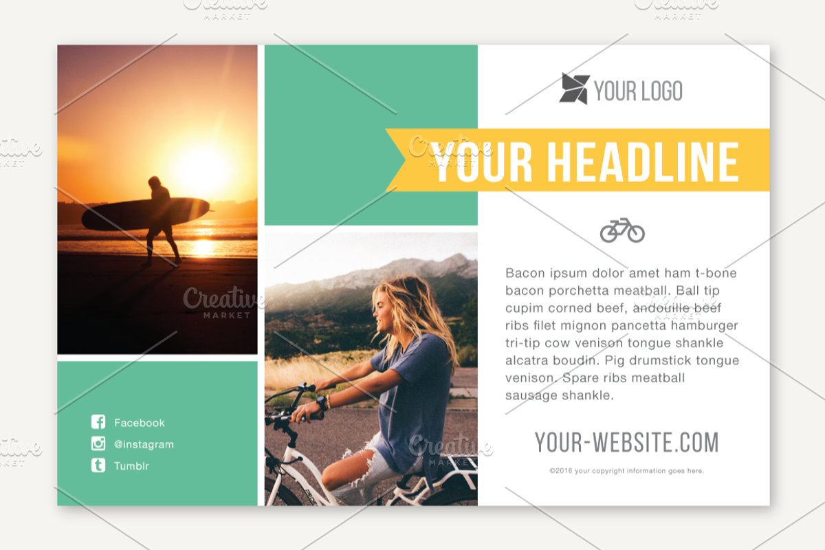 Four Half-Page Flyer Templates, a Templates & Theme by Joanna Haecker (Photo 4 of 5)