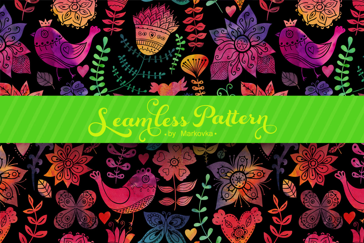 Watercolor floral pattern