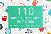 111 Mobile Interface Flat Icons, an Icon by IconBunny (Thumbnail 1 of 2)