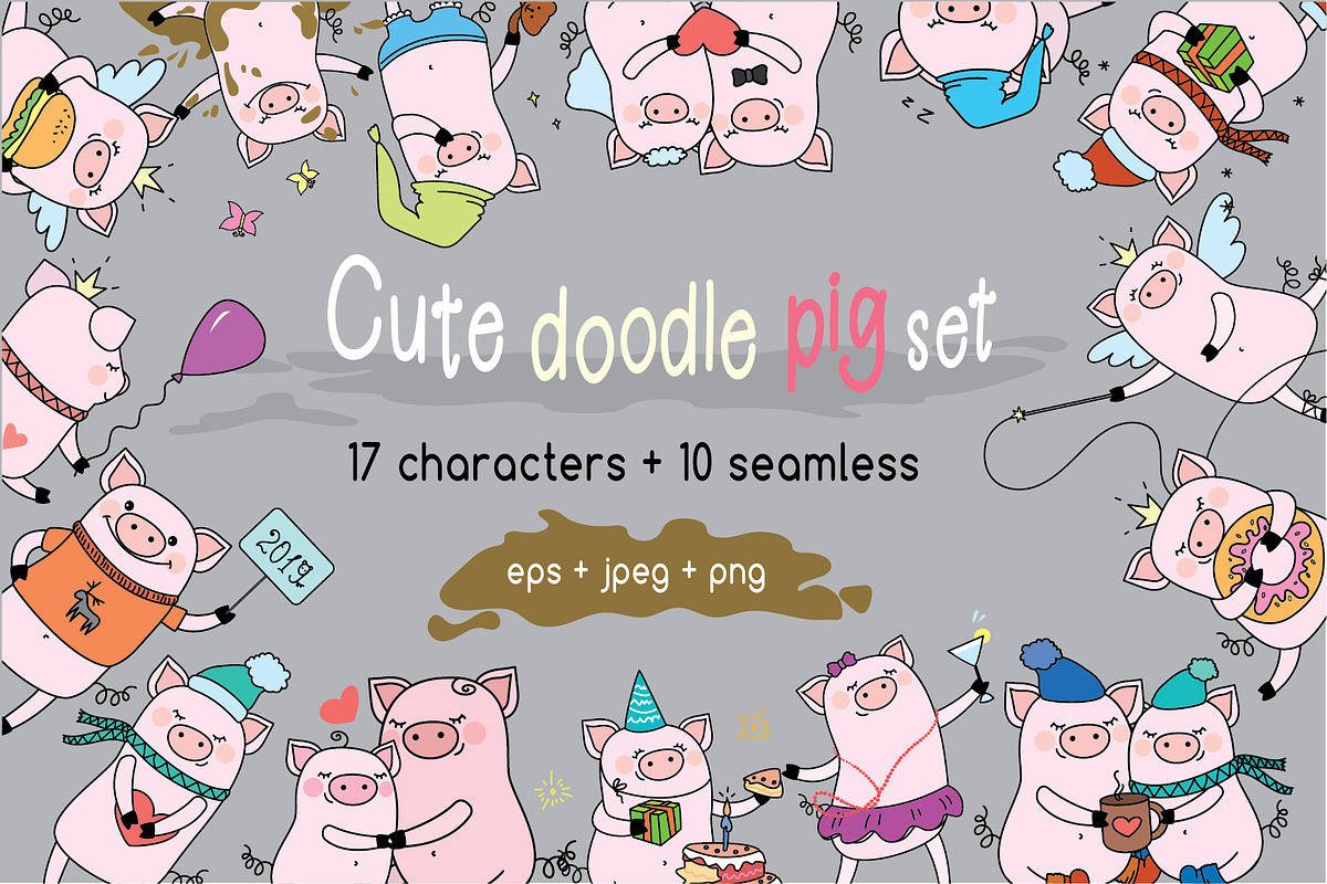 Funny pigs huge collection, an Animal Illustration by naum_studio (Photo 1 of 6)